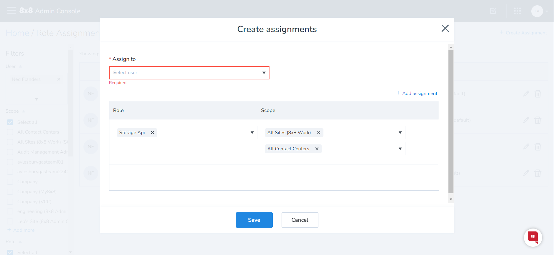 Admin Console Create assignments storage api.png